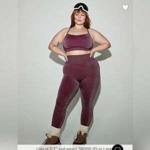 Plus Size XXL Victorias Secret PINK Seamless Support Sports Bra Wild Rose Bling